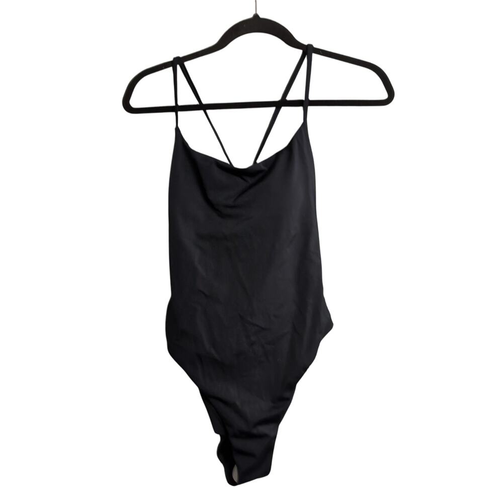 Andie Fiji One Piece Black Strappy Swimwear Bathing Suit M New